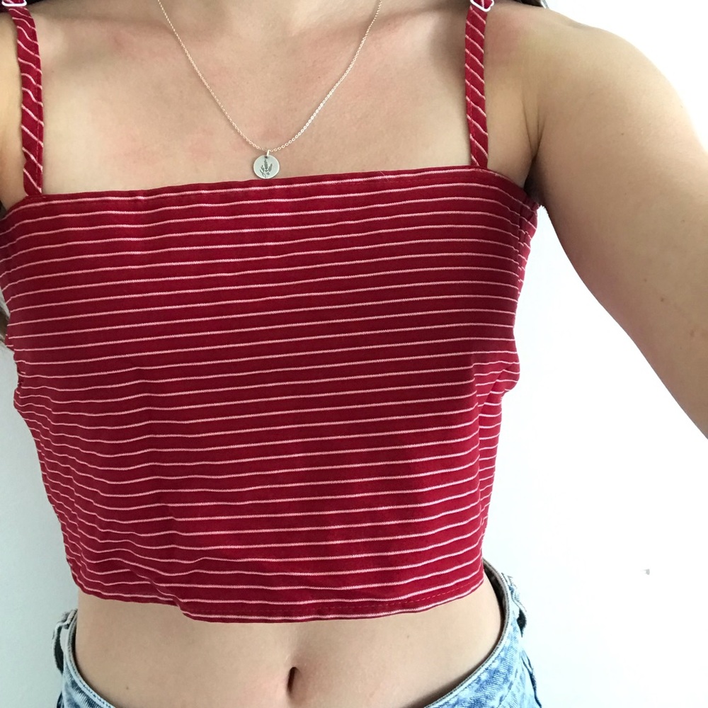 Never Worn Urban Renewal Striped Tie Back Crop Top